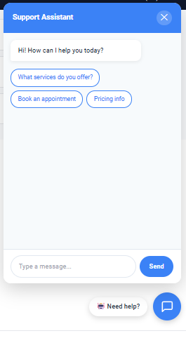 AI chatbot welcome conversation